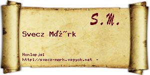 Svecz Márk névjegykártya