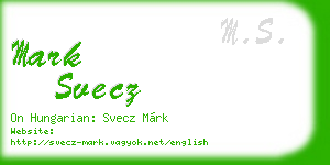 mark svecz business card